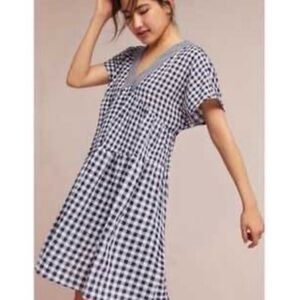 Anthropologie woman’s asymmetrical gingham flam stress Dress size XS oversized